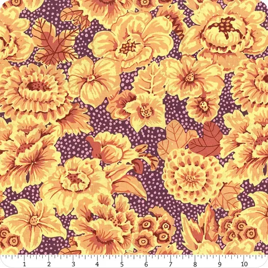 Kaffe Fassett Floral With Dots. Plum