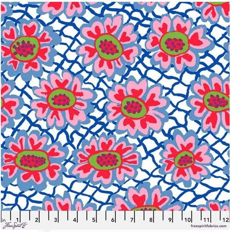 Free Spirit Kaffe Fassett Feb 23 Flower Net White