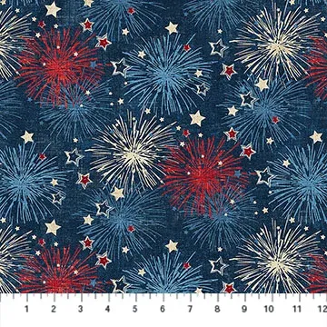 Northcott American Heartland Navy Multi Stars 28732-49