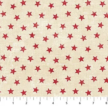 Northcott American Heartland Cream/Red