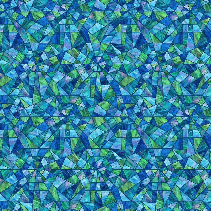 Northcott Risen Blue Multi Stained Glass Dp 28661-48