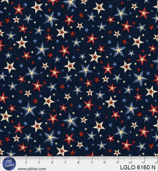 P&amp;D Love &amp;Glory Burlap Star Toss LGLO 06160 N Navy With Stars