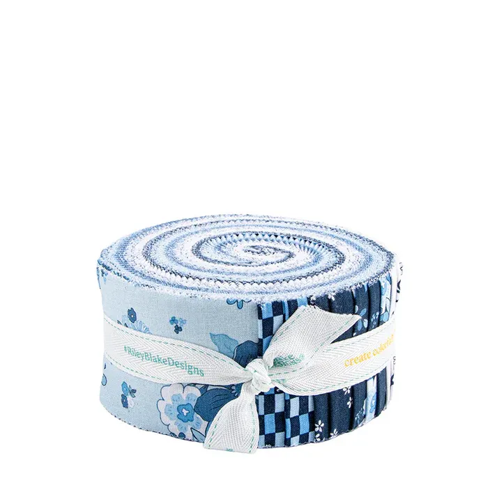 Roll It Riley Riley Blake Blue Blooms And Threads Jelly Roll