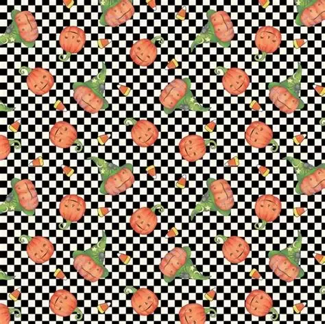 Benartex Pumpkin Portraits Black/white 16525-90