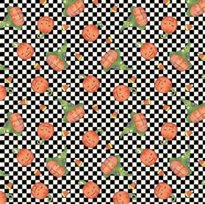 Benartex Pumpkin Portraits Black/white 16525-90