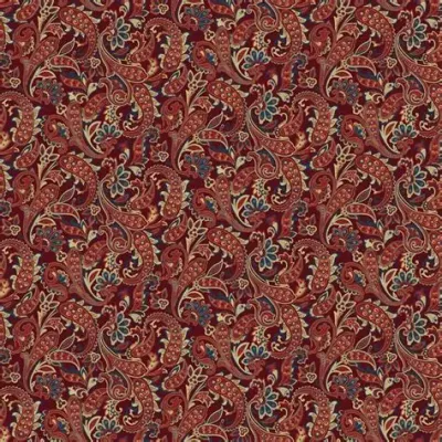 Benartex Winter Paisley Dark Red 9643-19