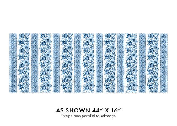 Benartex Floral Stripe Blue/white 13445-54