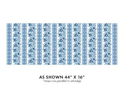 Benartex Floral Stripe Blue/white 13445-54