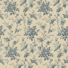 Moda Fleur De Paris Cream/pale Blue Flowers/birds 13996-12