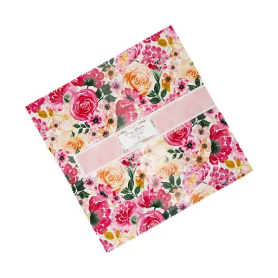 Wilmington Prints Peony Blossoms Layer Cake 518-887-518