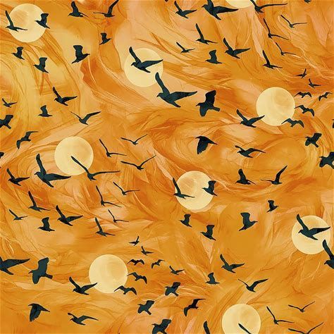 Northcott Ravens Call Orange 28948-54