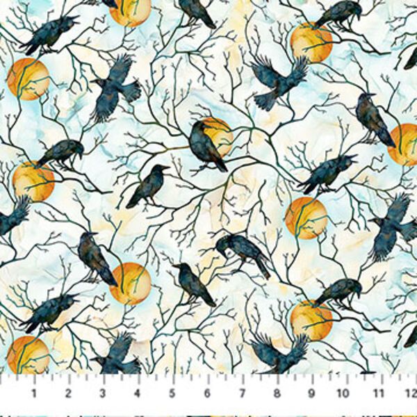 Northcott Ravens Call White Raven Moon 28947-10