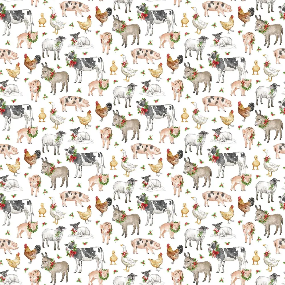 Northcott Barnyard Christmas Animals 28802-10