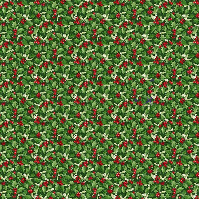 Northcott Barnyard Christmas Holly 28805-78