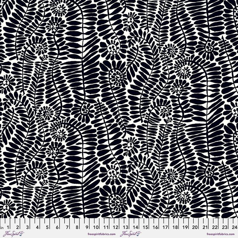 Free Spirit Kaffe Fassett Fronds Black Pwbm085 Black