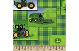Springs Creative John Deere Green Plaid