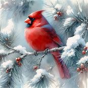 Foust Winter Cardinal 1 Panel