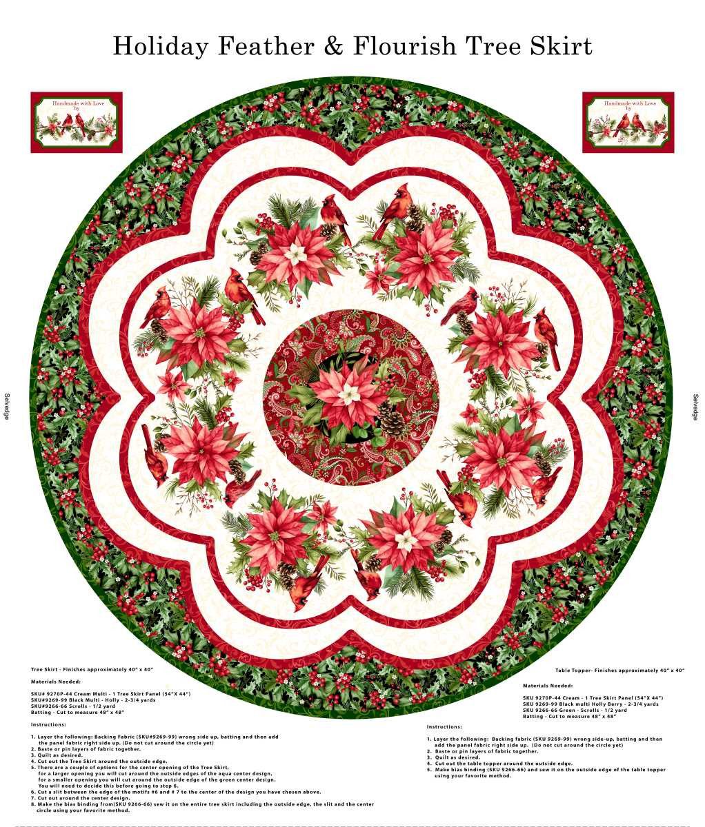 Studio E Holiday Feather And Flourish Panel #9270 44