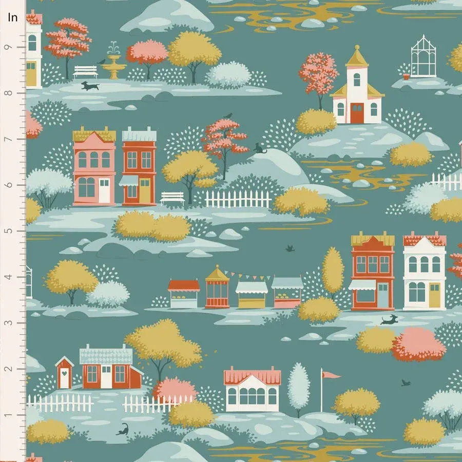 Tilda Village Life 110180 Teal