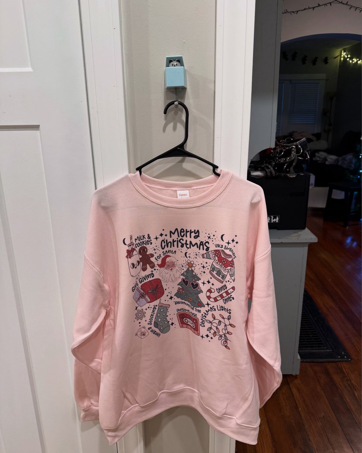 Merry Christmas Sweatshirt Pink