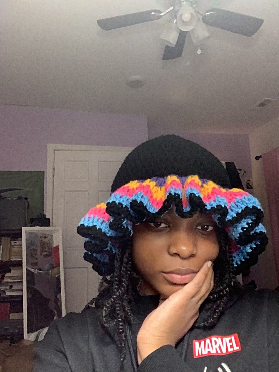 Multi color Ruffle Hat