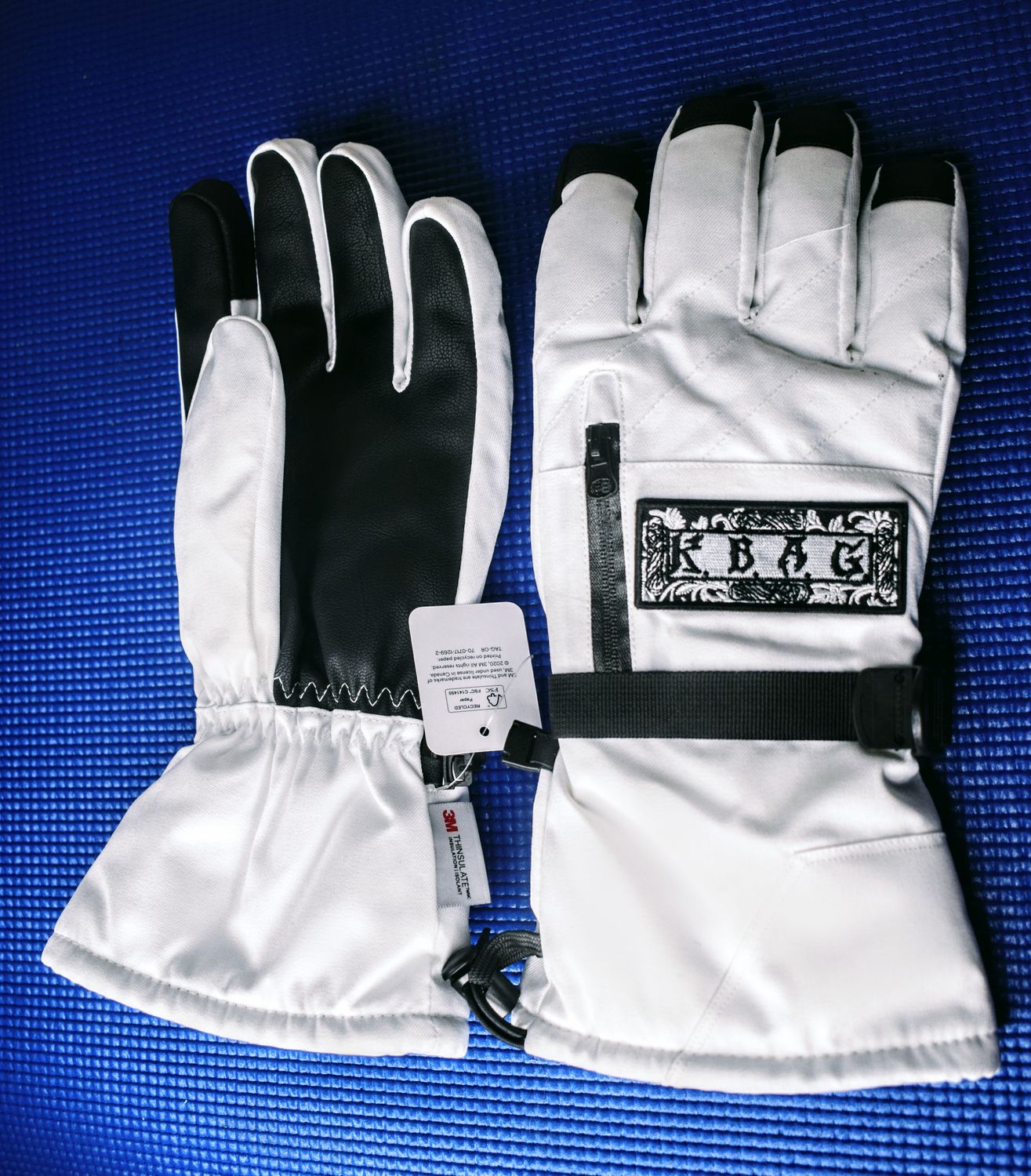 NEW KBAG 3M White Adult Snowboard Gloves