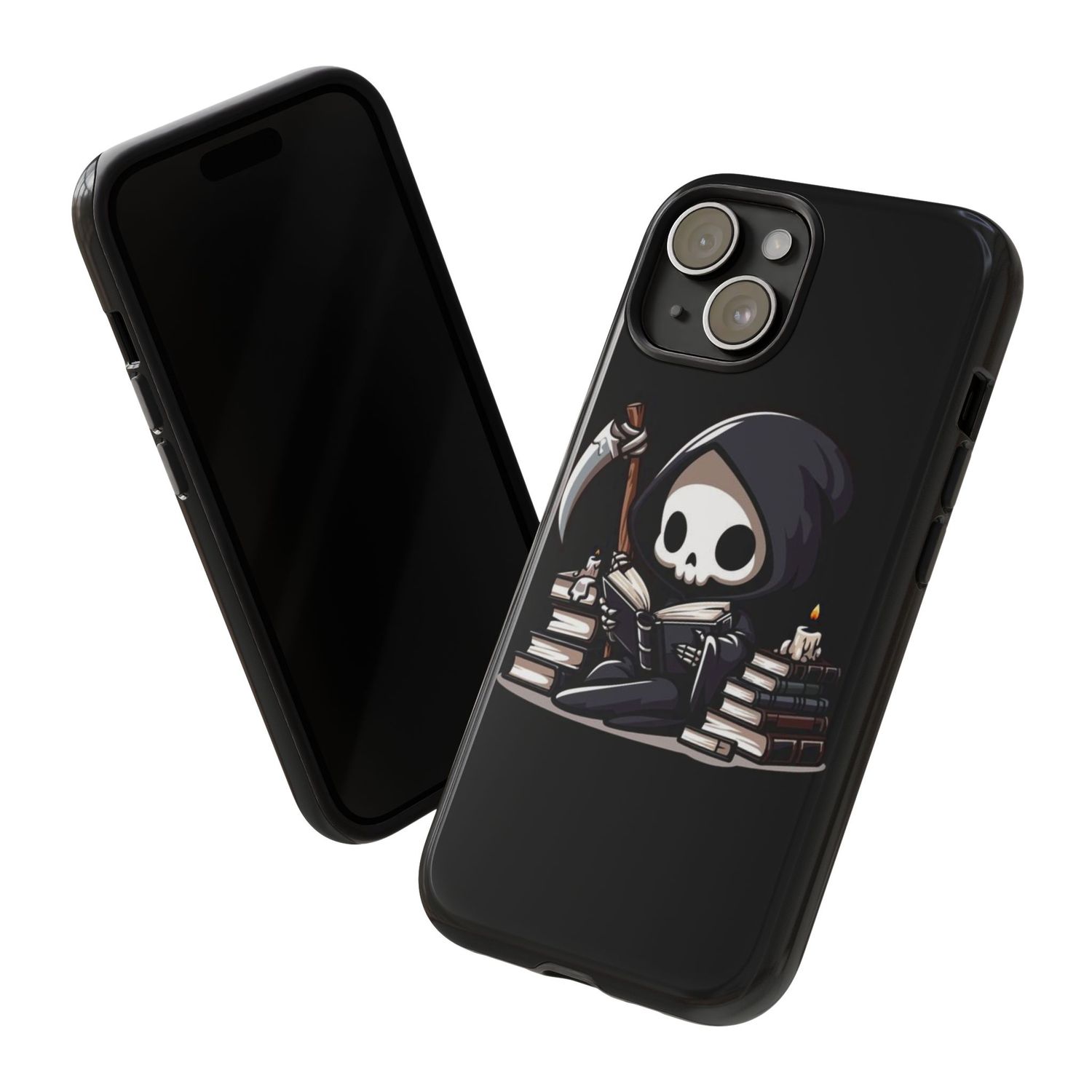 Cute Grim Reaper Tough Phone Case - Spooky Halloween Goth Skeleton,
