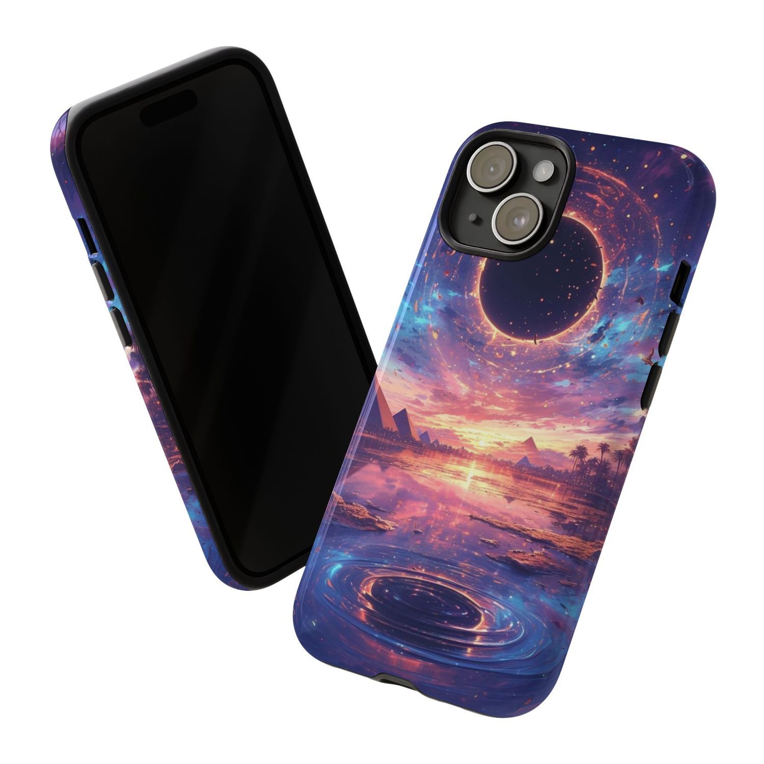 Black Hole Tough Phone Case, Galaxy Protective Cover, Space Design,