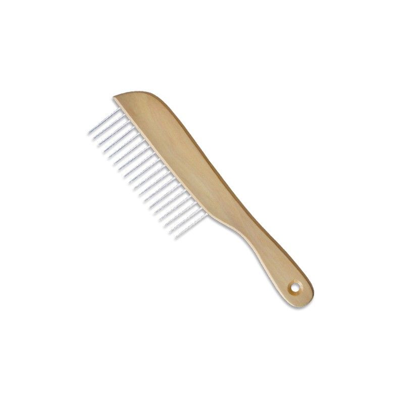 Wooden handle comb for poodle