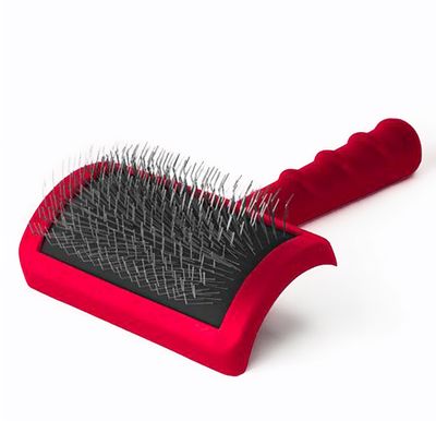 Idealdog Slicker Brush Medium with hard pins B0750 red