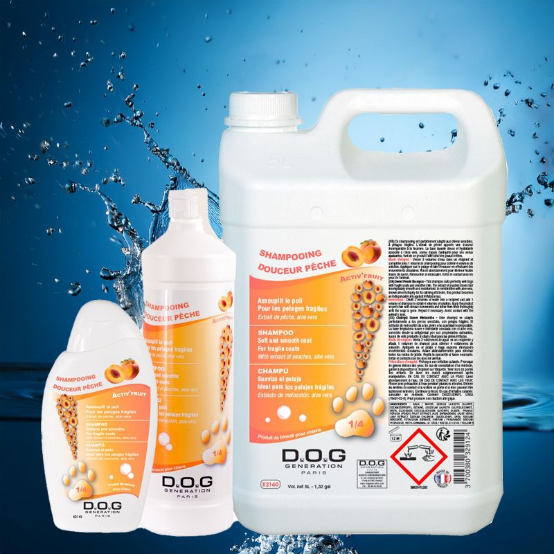 Dog Generation shampoo with peach extracts