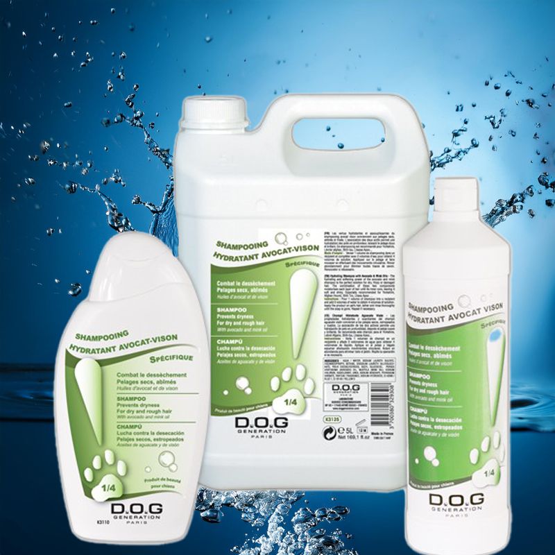 Dog Generation dog shampoo with avocado and mink oil for a shiny coat