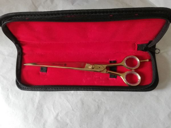 Ahornstreet Groomer Scissors 24 cm – Stainless &amp; Curved – Color: Gold