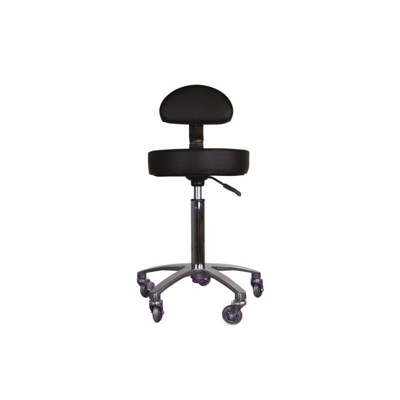 Round Hairdresser Stool with Backrest