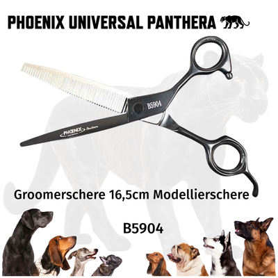 PHOENIX Universal Panthera Sculptor Scissors 16.5 cm – Blending scissors with 44 teeth for smooth coat transitions