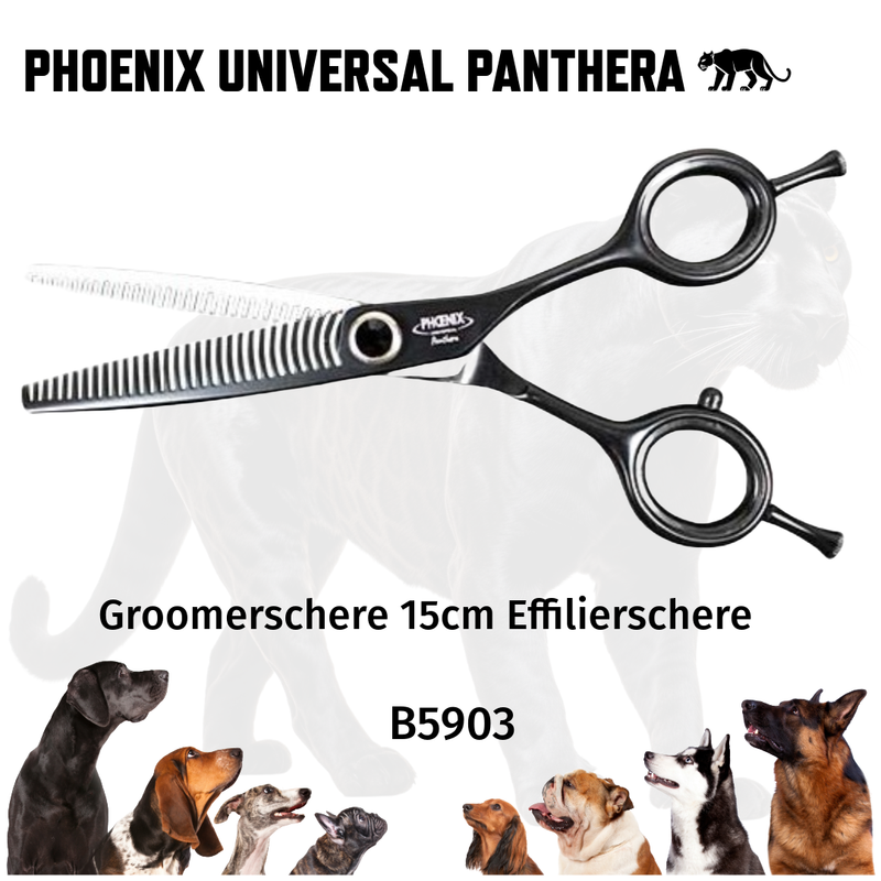 PHOENIX Universal Panthera Thinning Scissors 15 cm – Professional scissors for precise coat thinning and grooming