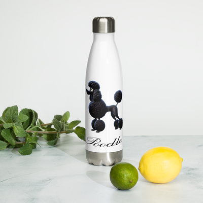 500 ml stainless steel water bottle with a stylish Black Poodle design