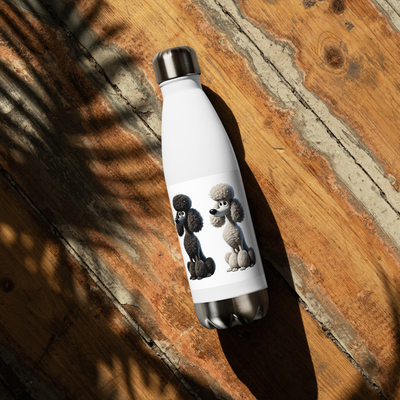 Stainless Steel Water Bottle Black &amp; White Poodle - Stylish &amp; Practical