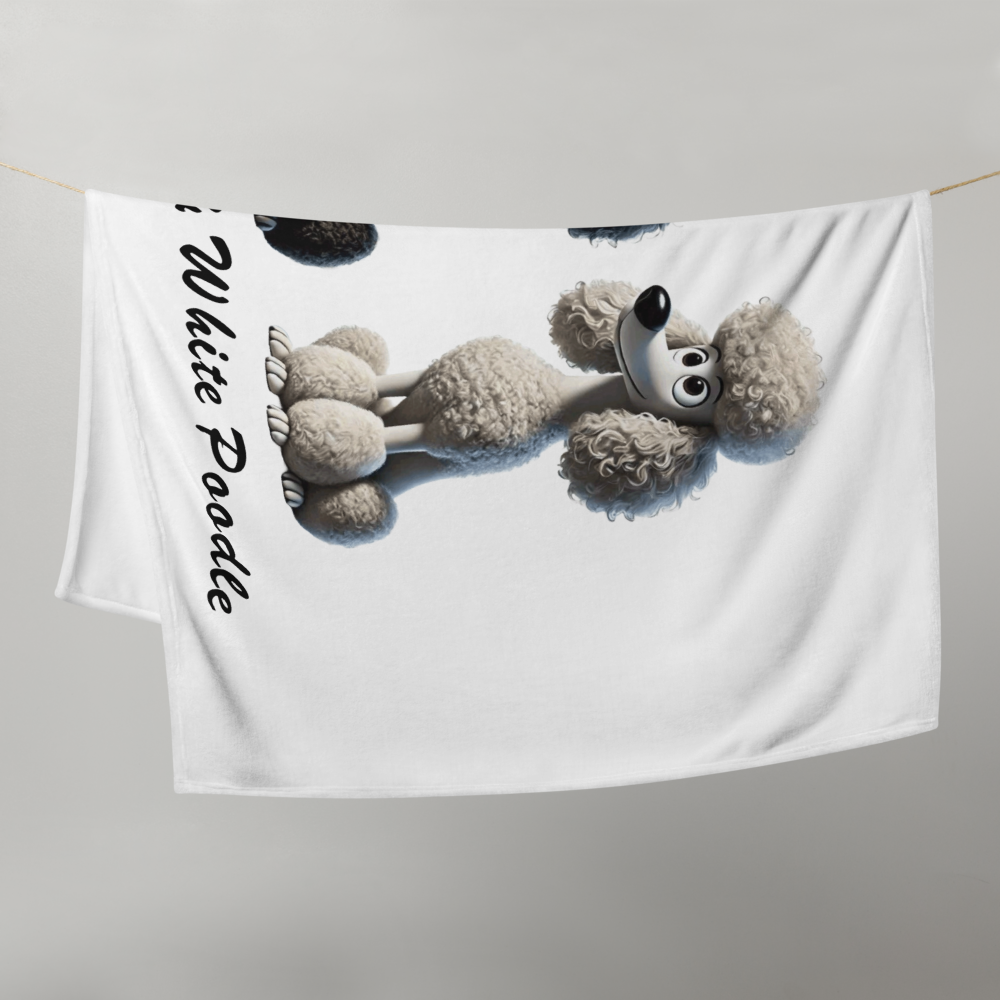 Throw Blanket Poodle Black &amp; White – Stylish &amp; Cozy