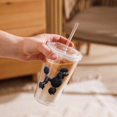 Insulated Reusable Tumbler "Black Poodle" Insulated Reusable Tumbler "Black Poodle"