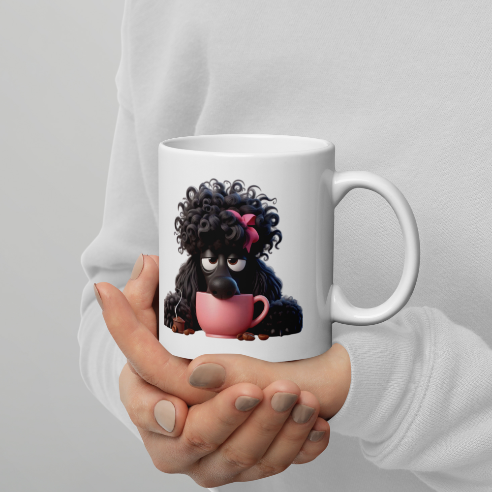 Charming &quot;Coffee Poodle Lady&quot; Mug
