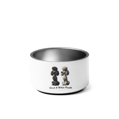 Dog Bowl – Black &amp; White Poodle Design (532ml)