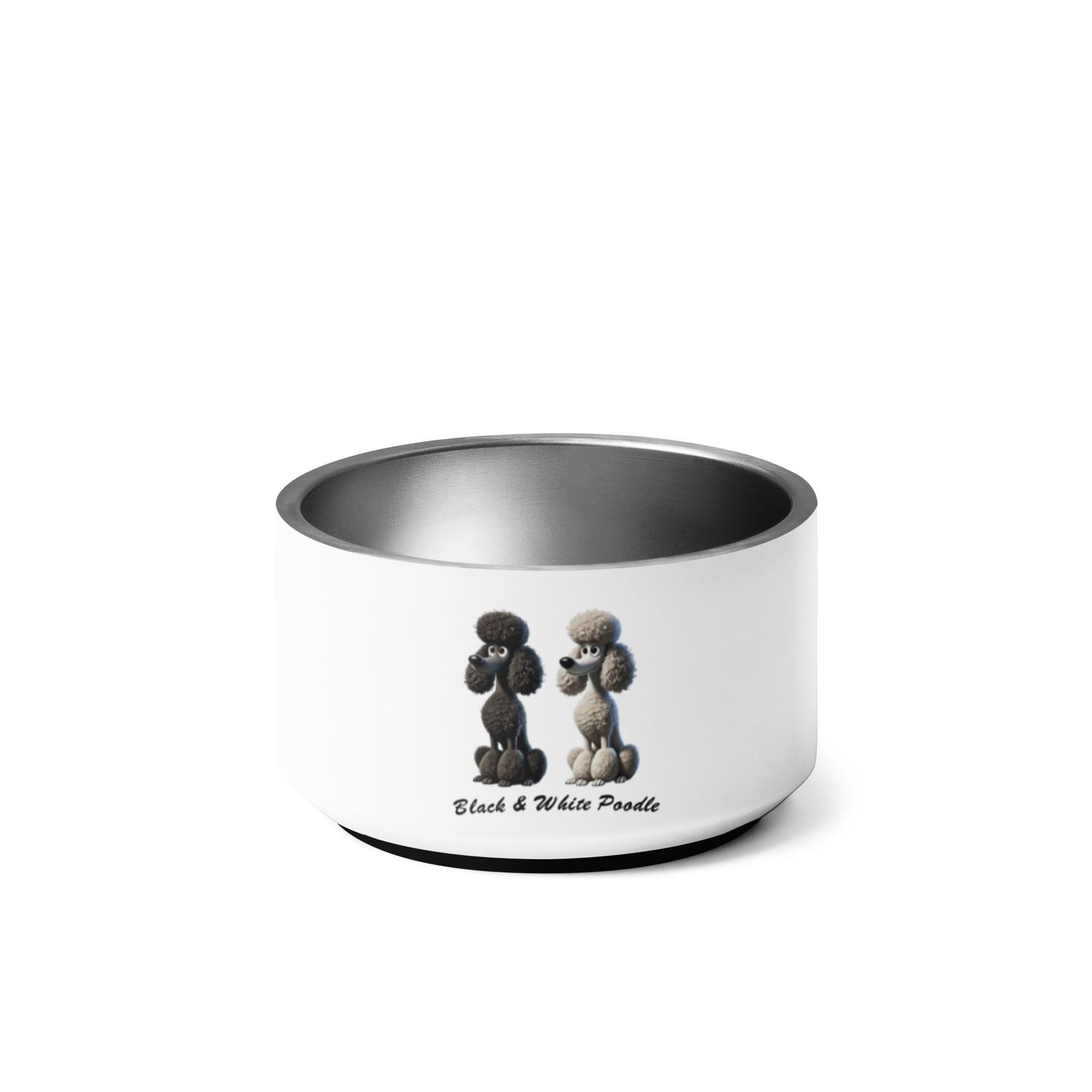 Dog Bowl – Black &amp; White Poodle Design (532ml)