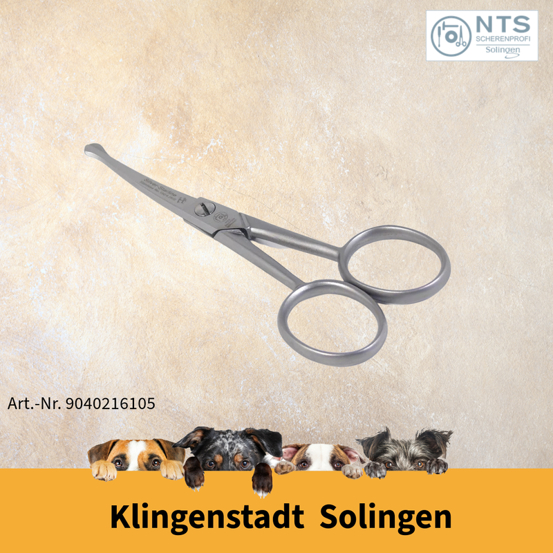 Small NTS Professional Grooming Scissors with Curved Blades and Safety Tip
