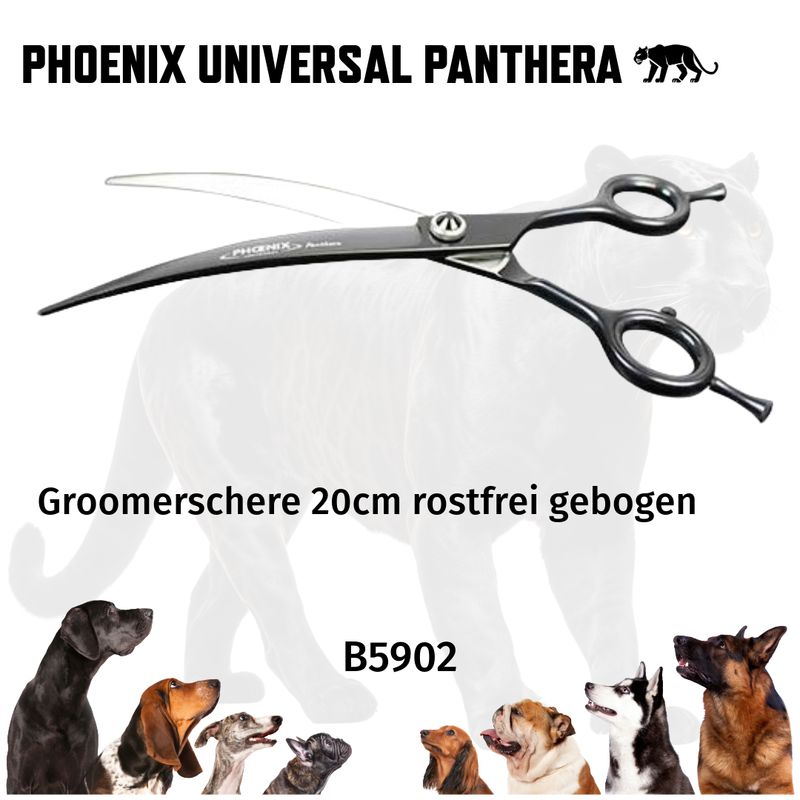 HOENIX UNIVERSAL PANTHERA CURVED GROOMING SCISSORS 20CM