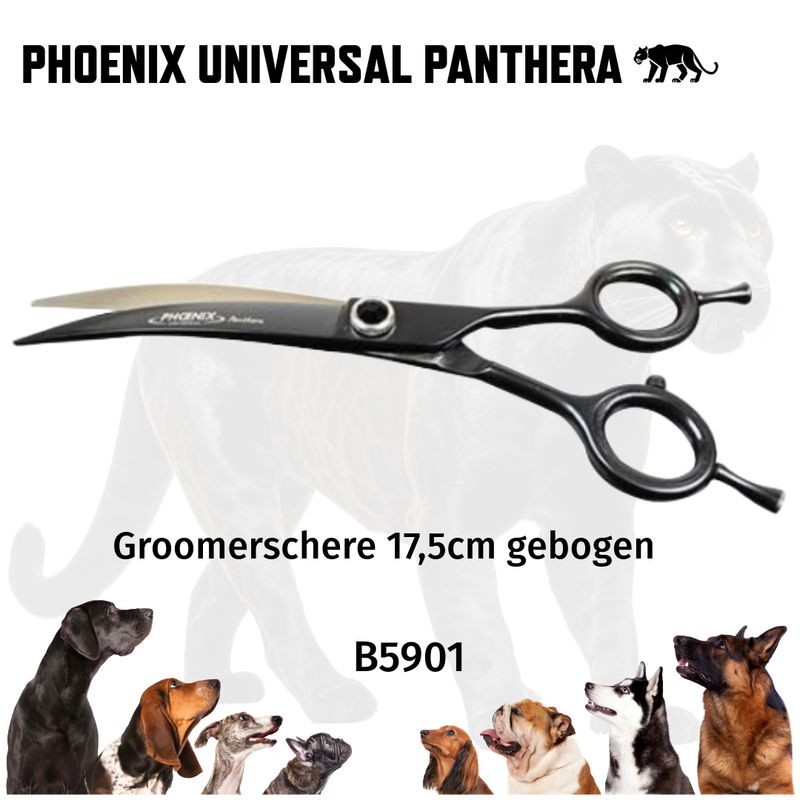Phoenix Universal Panthera Curved Grooming Scissors 17.5 cm