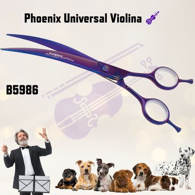 Phoenix Universal Violina curved grooming scissors (18.5 cm) Phoenix Universal Violina curved grooming scissors 18.5 cm – Perfect for precise trimming