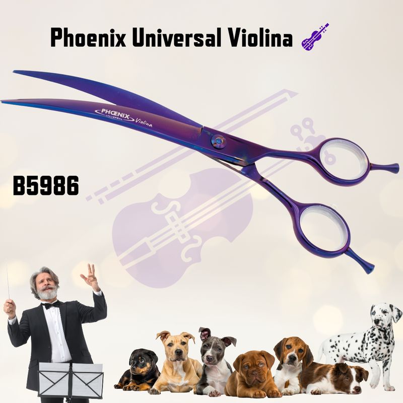 Phoenix Universal Violina curved grooming scissors 18.5 cm – Perfect for precise trimming