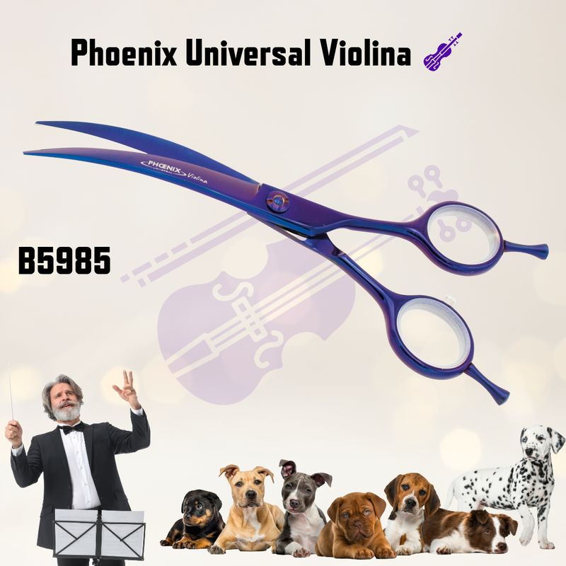Phoenix Universal Violina 16.5 cm curved scissors – Perfect precision for pet grooming