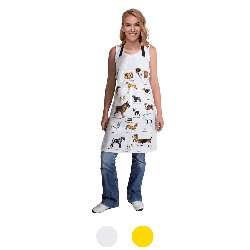 PVC Grooming Apron with Dog Pattern